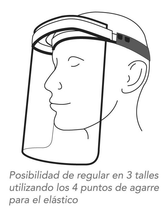 Máscara Protección Facial Pp Reutilizable C/banda Elastica Amarillo - 3
