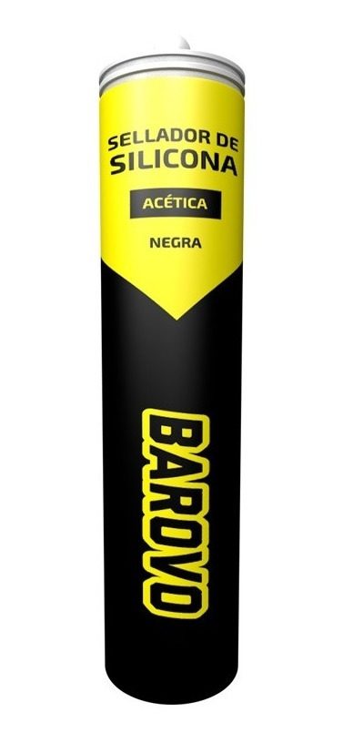 Sellador Silicona Acética Uso General Negra - Barovo
