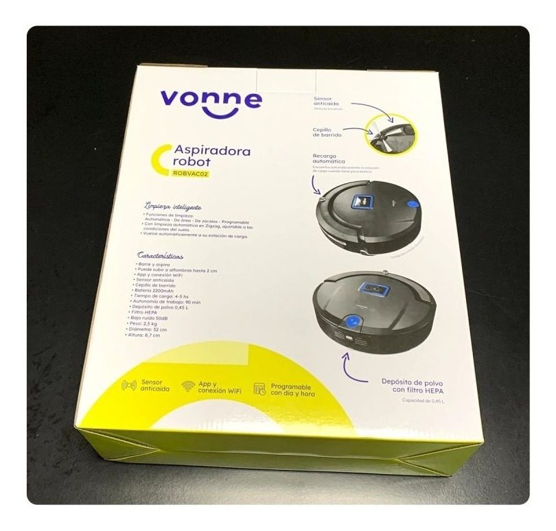 Aspiradora Inteligente Robot Barre Y Aspira - Vonne Negro - 4