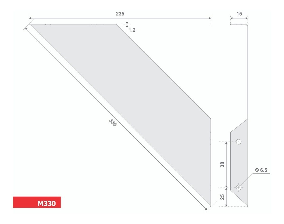 Fijación Ménsula Inoxidable 330mm X 235mm Botticon M330 - 2