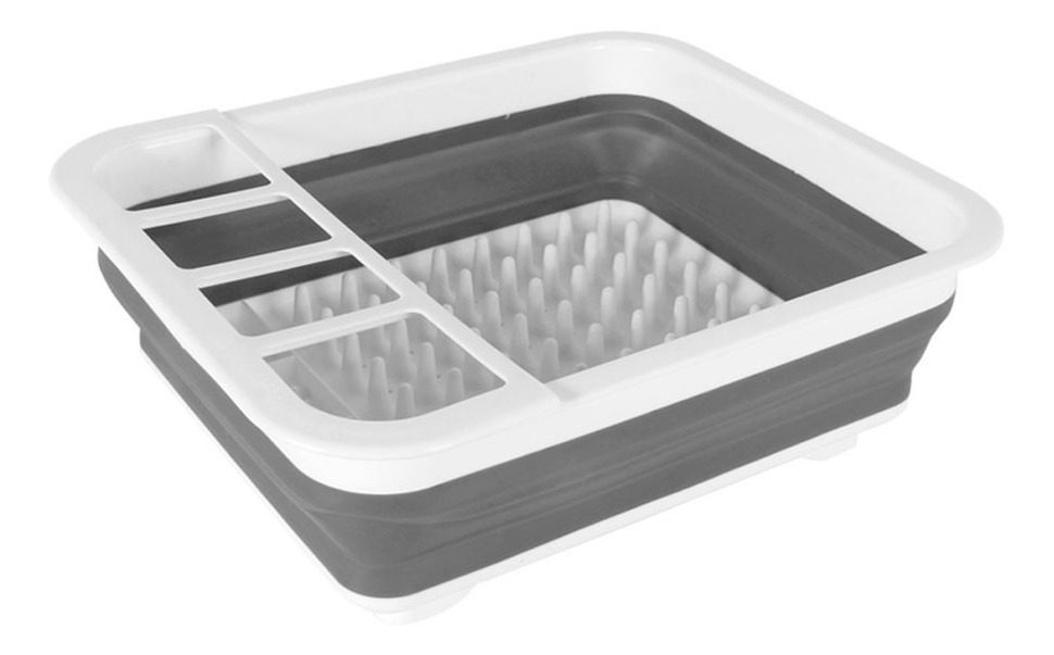 Secaplatos Escurridor De Platos Silicona Plegable Grande Gris