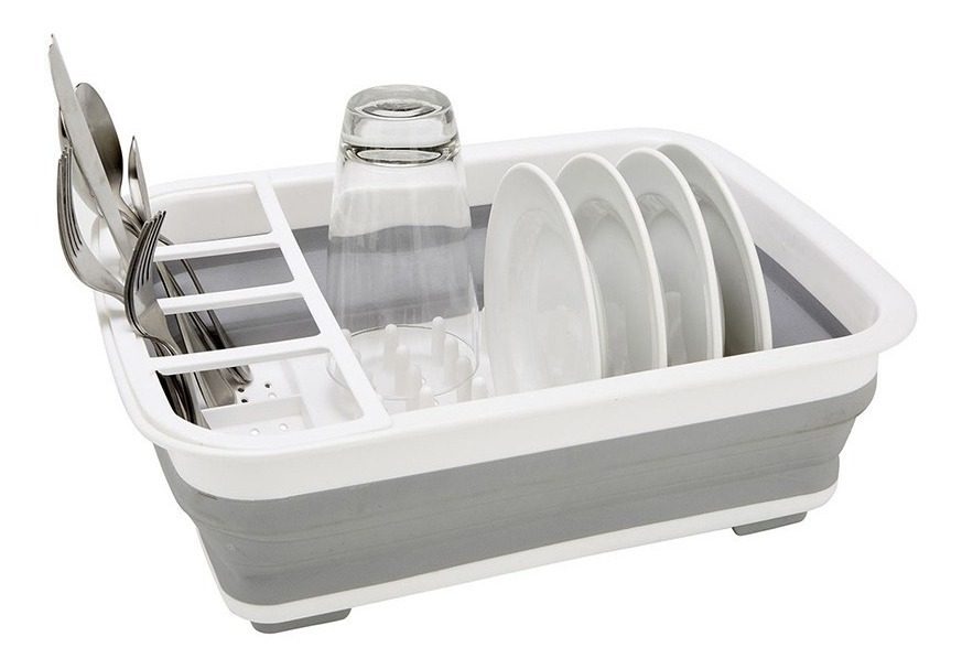 Secaplatos Escurridor De Platos Silicona Plegable Grande Gris - 4
