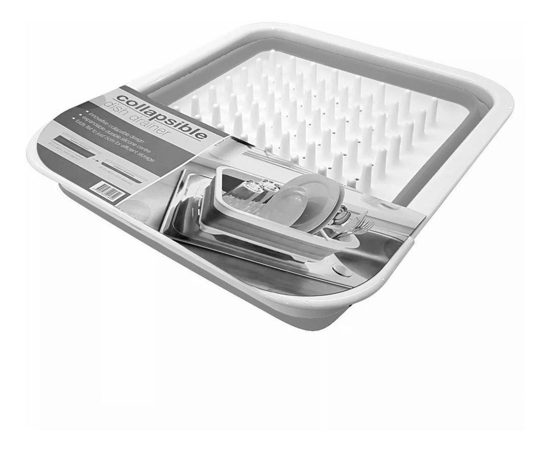 Secaplatos Escurridor De Platos Silicona Plegable Grande Gris - 5