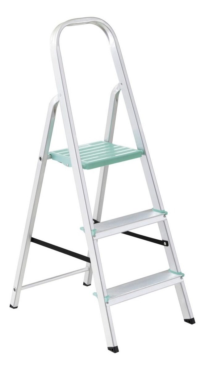 Escalera Aluminio Clasica 3 Escalones 116 Cm Tramontina Gris