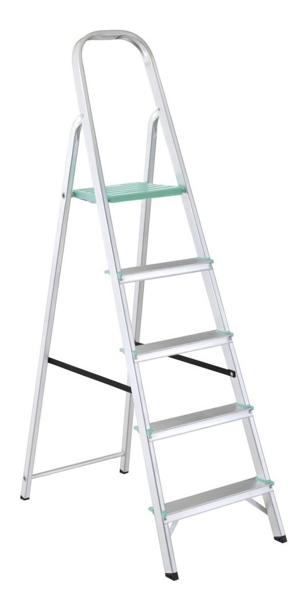 Escalera Aluminio Clasica 5 Escalones 163 Cm Tramontina Gris