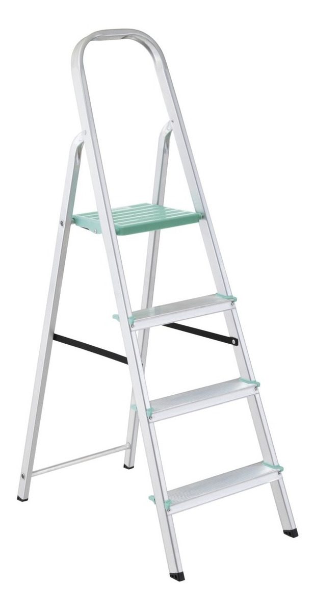 Escalera Aluminio Clasica 4 Escalones 140 Cm Tramontina Gris