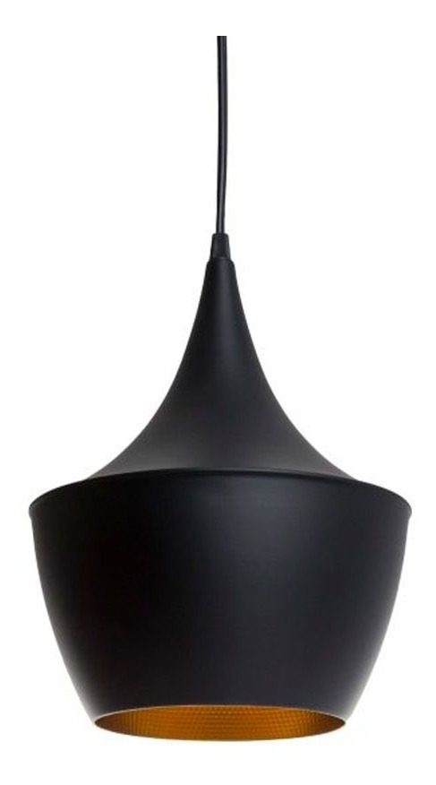 Luminaria Colgante 40w Aluminio Negro Mate Y Cobre  Col5202b Negro