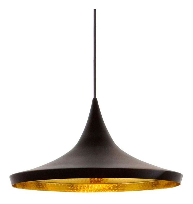 Luminaria Colgante 40w Aluminio Negro Mate Y Cobre  Col5202c Negro
