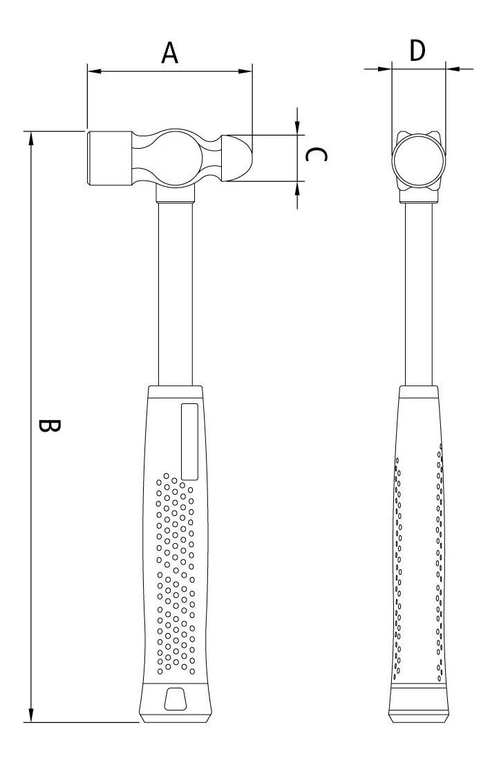 Martillo De Bola 300grs Mango Tubular Tramontina - 2
