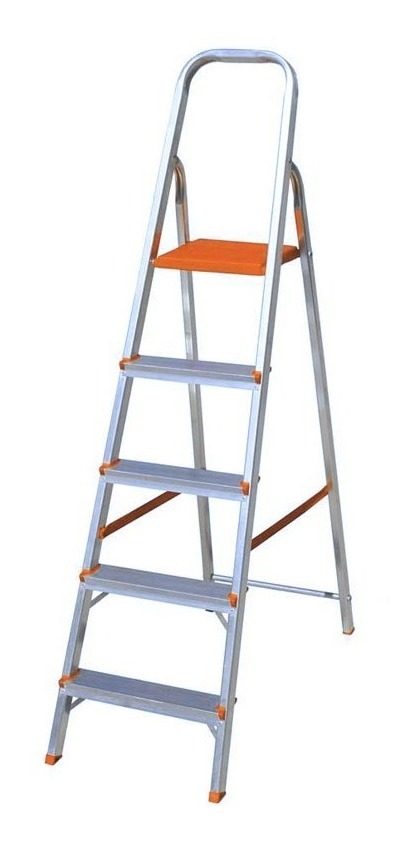 Escalera Aluminio Tijera 5 Escalones 100 Cm Vonne Naranja