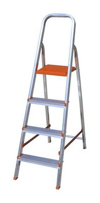 Escalera Aluminio Tijera 4 Escalones 86 Cm Vonne Naranja