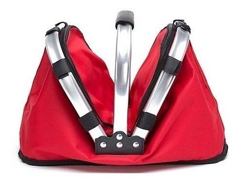 Canasta Picnic Playa 22l Termica Manijas Aluminio Plegable Rojo - 2