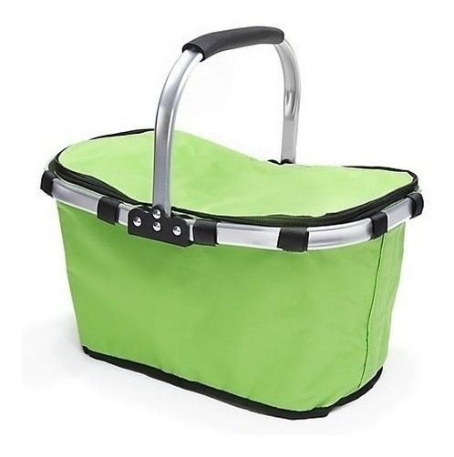 Canasta Picnic Playa 22l Termica Manijas Aluminio Plegable Rojo - 4