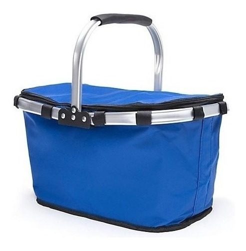 Canasta Picnic Playa 22l Termica Manijas Aluminio Plegable Rojo - 5