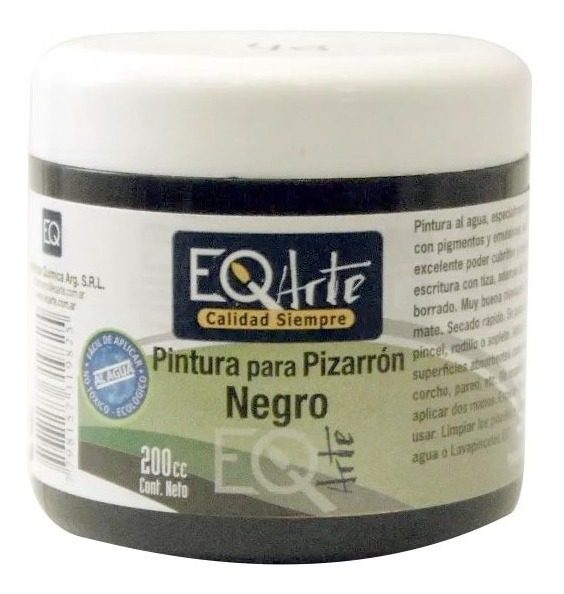 Pintura Para Pizarrón 200cc Negro Eq Art Negro