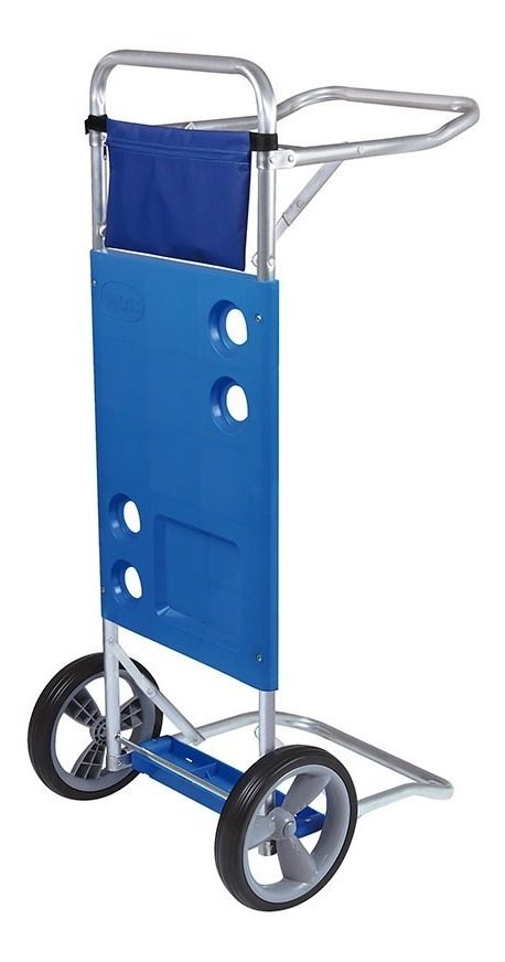 Carrito De Playa Con Mesa De Aluminio Super Fuerte Mor Azul