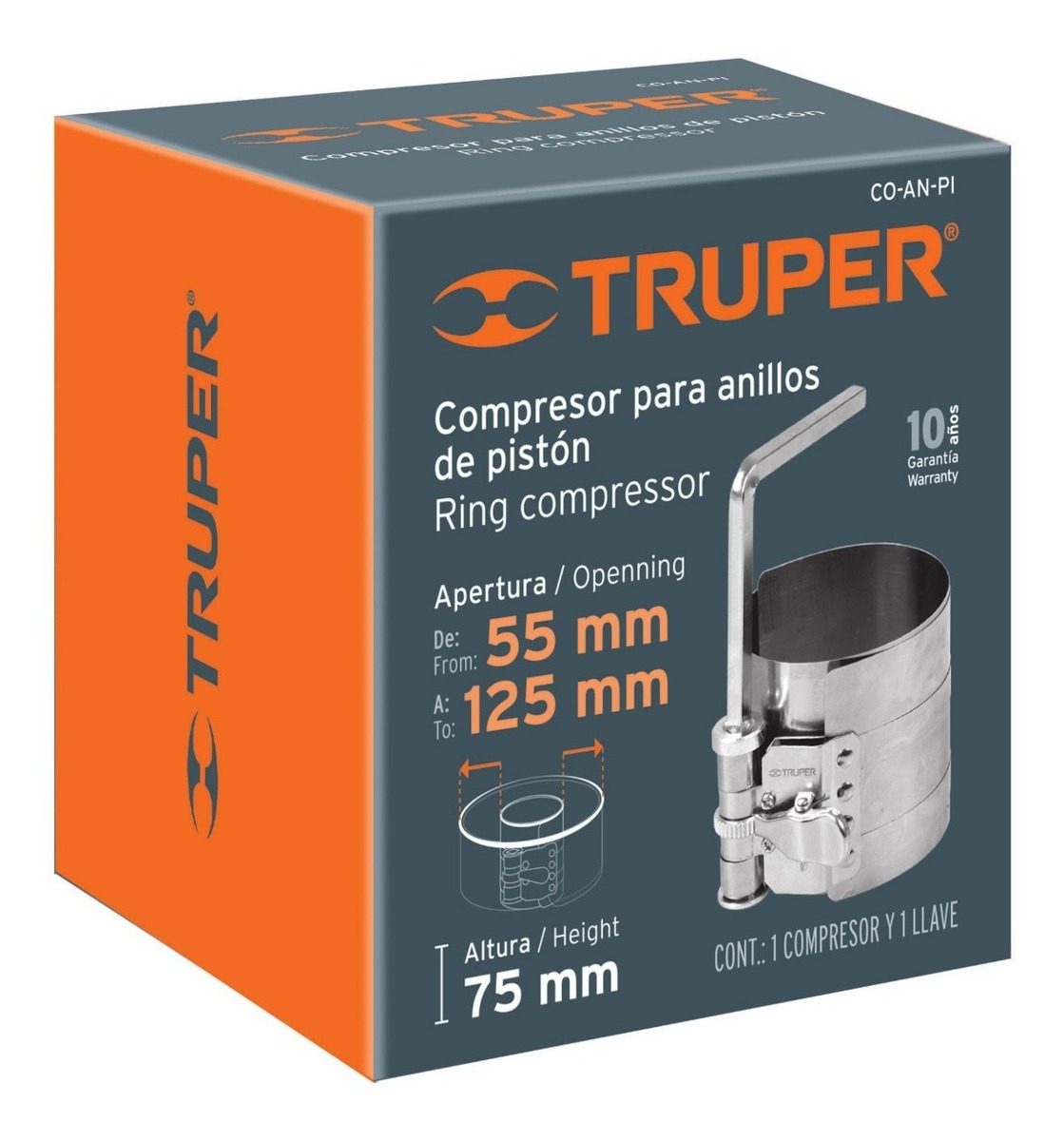 Compresor P/ Anillos Nafta Apertura 53-127mm Altura 76mm - 1