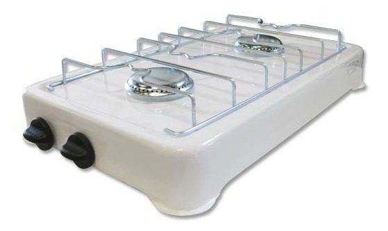 Anafe Frontal Lozado Blanco Brogas 2 Hornallas Gas Envasado Blanco - 2