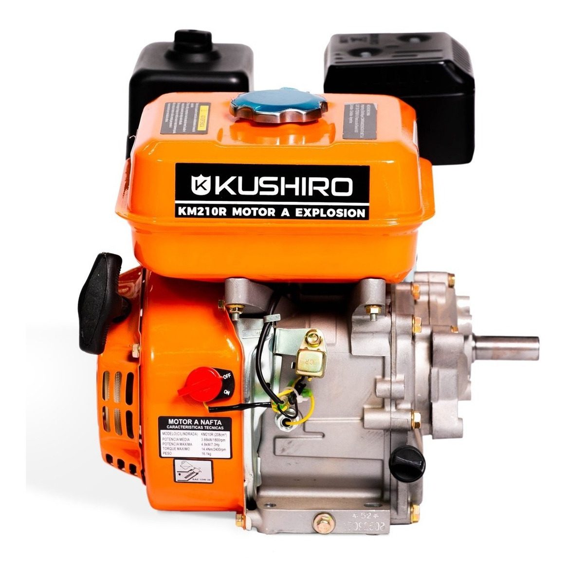 Motor Explosión Nafta Kushiro 7 Hp 208 Cc Horiz. C/ Reductor - 4