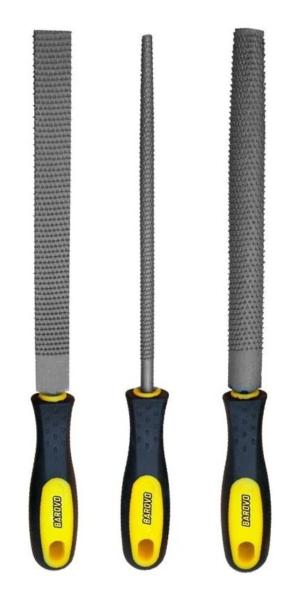 Set De Escofinas Bastardas 200 Mm - 3 Piezas Barovo