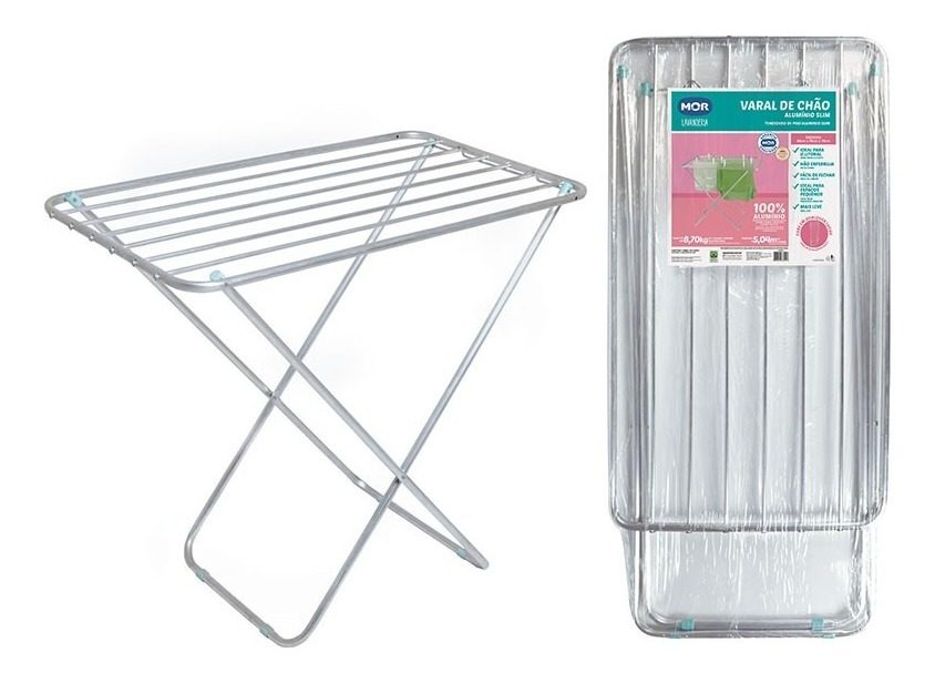 Tendedero Tender Ropa Aluminio Mor Slim De Piso Sin Alas Blanco - 1