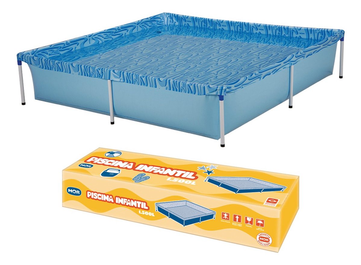 Pileta Estructural Cuadrada Mor 001003 Con Capacidad De 1500 Litros 1.89x 1.89 M Azul Azul - 1