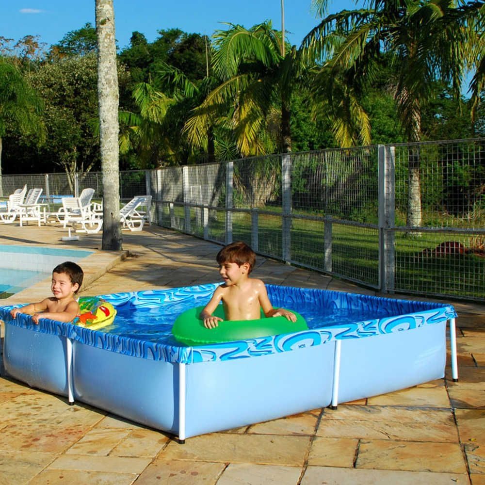 Pileta Estructural Cuadrada Mor 001003 Con Capacidad De 1500 Litros 1.89x 1.89 M Azul Azul - 5