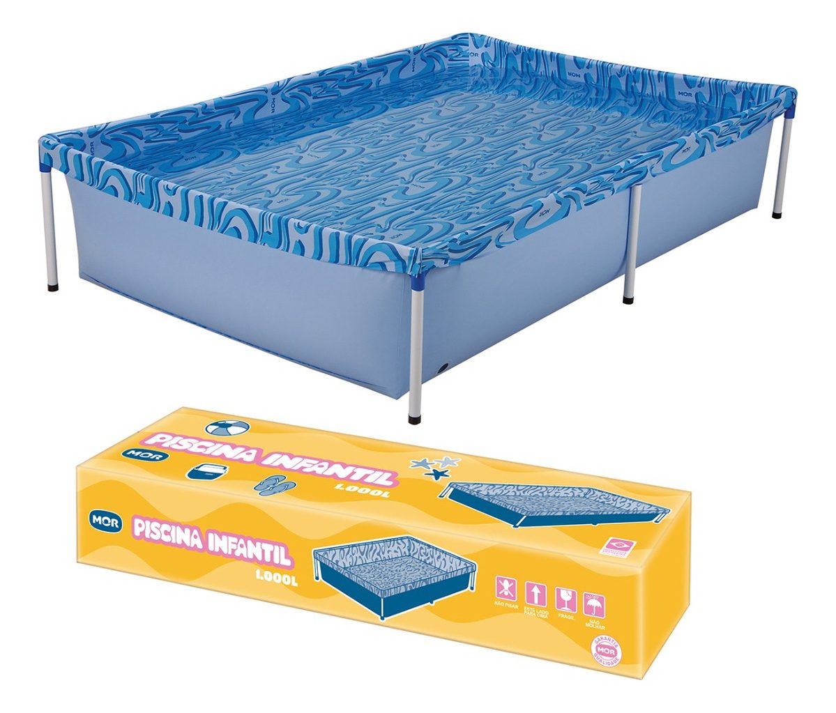 Pileta Estructural Rectangular Mor 001002 Con Capacidad De 1000 Litros 1.26x1.89 M Azul Agua - 3