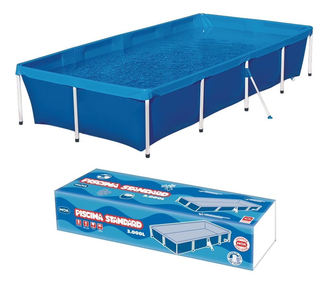 Pileta Lona Estructural Rectangular 3000 Lts Mor Azul Liso - 2