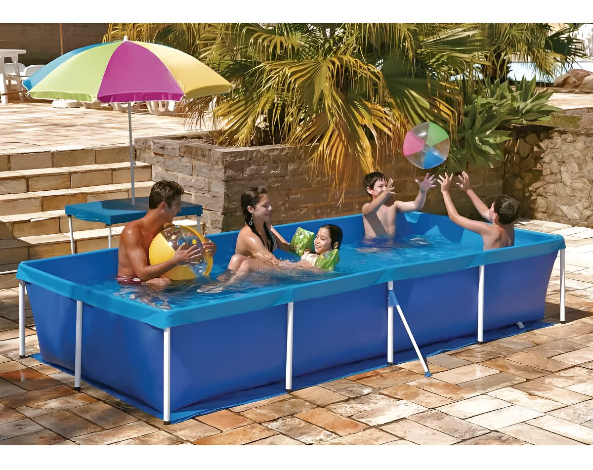 Pileta Lona Estructural Rectangular 3000 Lts Mor Azul Liso - 4