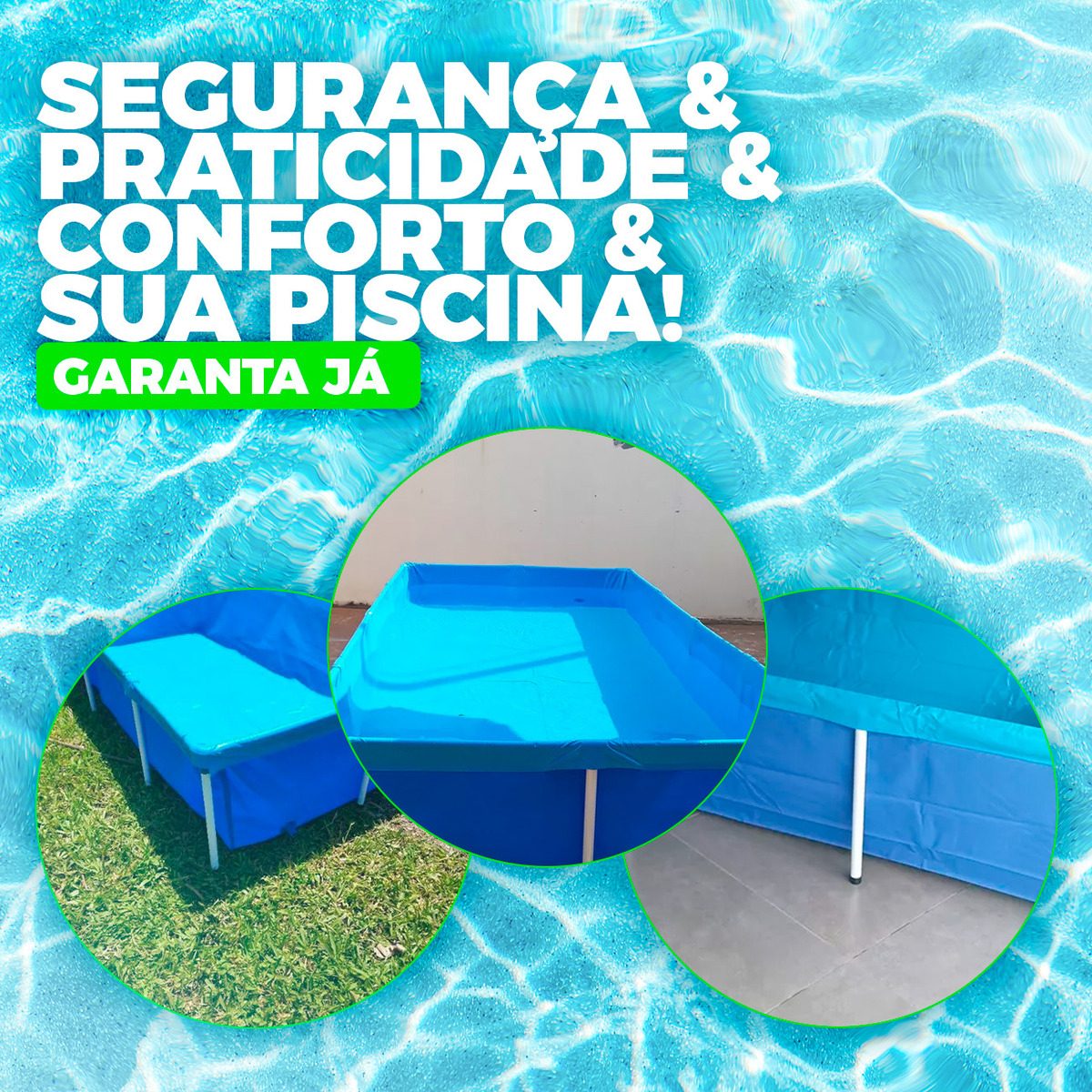 Pileta Lona Estructural Rectangular 3000 Lts Mor Azul Liso - 6