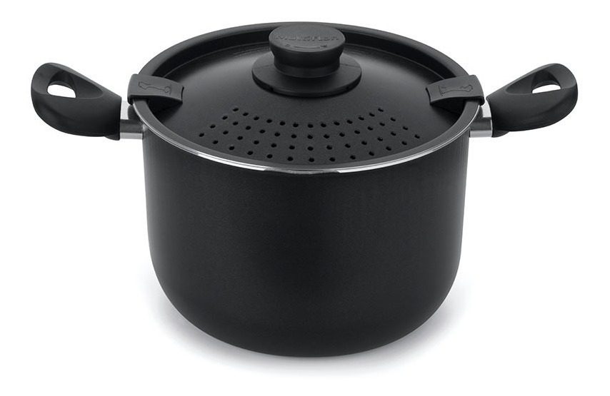 Olla Antiadherente Con Cola Pasta Versatil 22cm Multiflon Negro