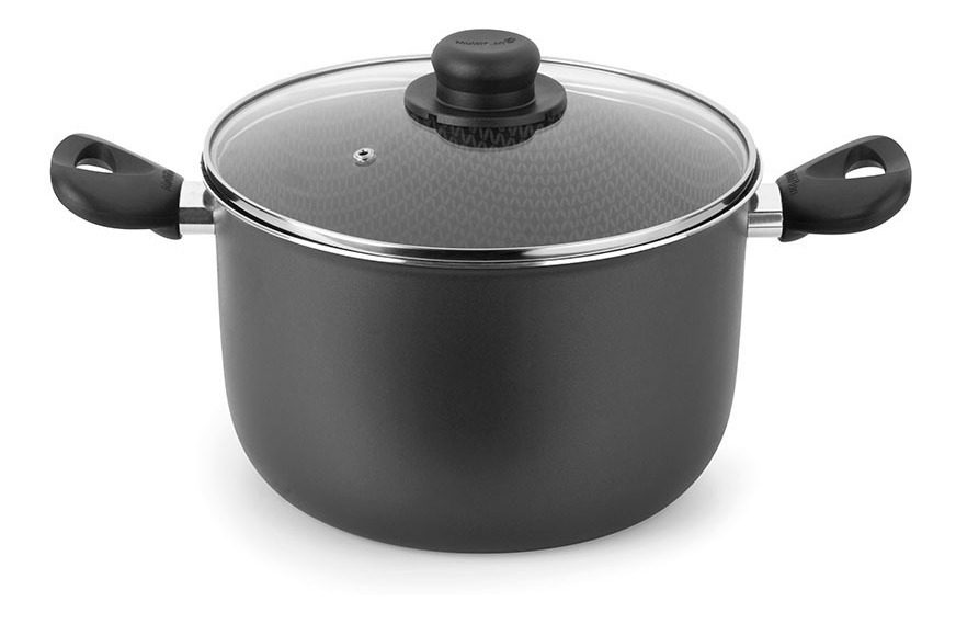 Olla Antiadherente 24cm Multiflon Alta Gourmet Con Asas Gris