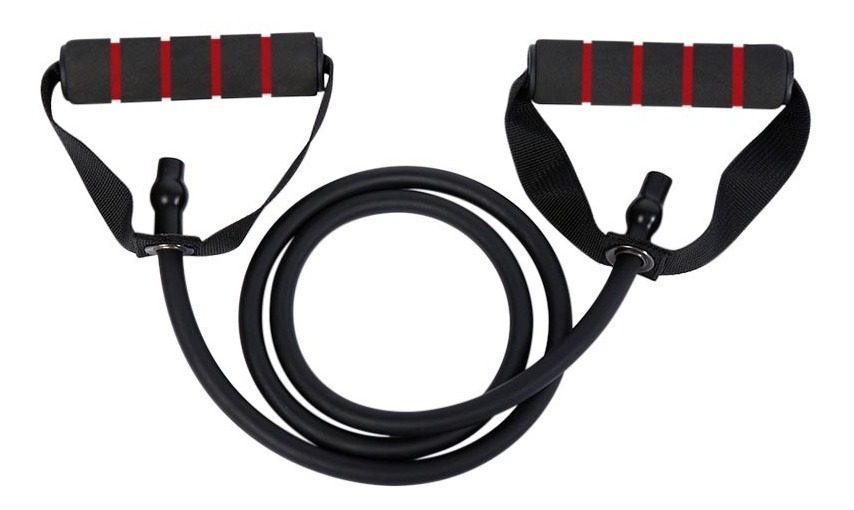 Banda Elastica Latex 20lb 1,2m Con Manijas De Entrenamiento Negro