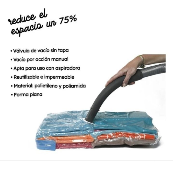 Set 2 Bolsas De Vacio Manual O Aspiradora Ropa 40x60cm - 1
