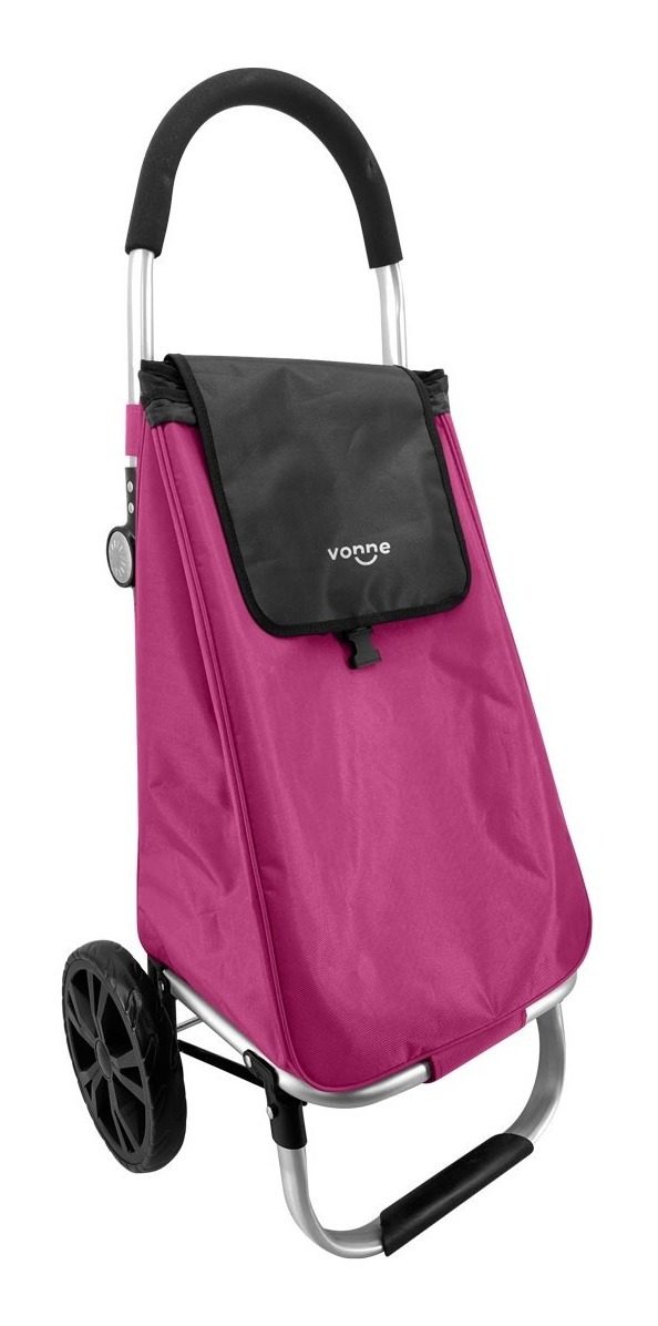 Carro De Compras 46x36x98cm Plegable Aluminio Rosa Vonne Rosa
