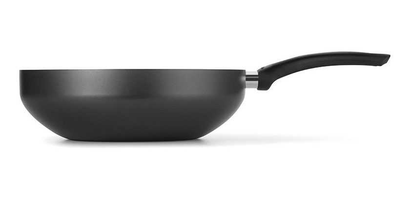 Wok Gourmet 28cm Con Mango Multiflon Antihaderente Gris Oscuro