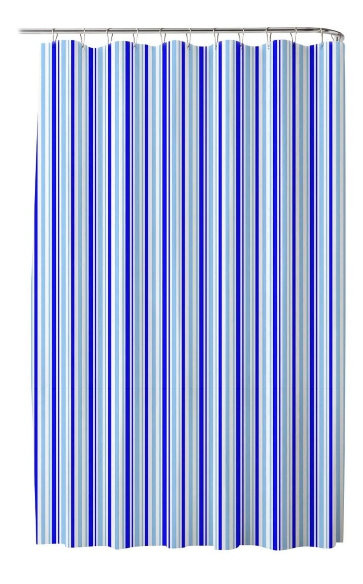 Cortina De Baño Estampada + 12 Ganchos 180x180cm Vonne Blanco - 2