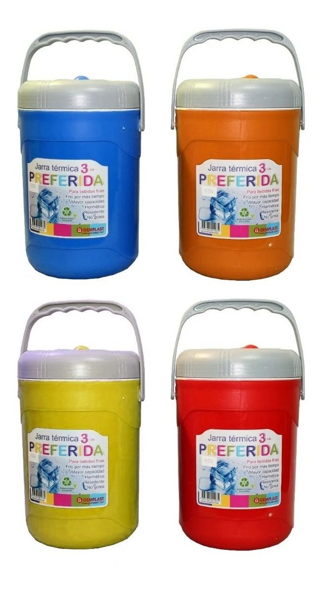 Jarra Bidon Termico Conservadora Frio 3l Con Pico Gemplast Varios