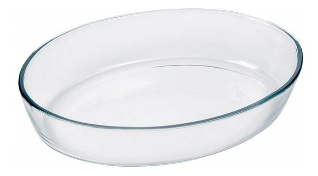 Fuente Ovalada De Vidrio 1,6l 26 X 18 X 6cm Vonne Transparente