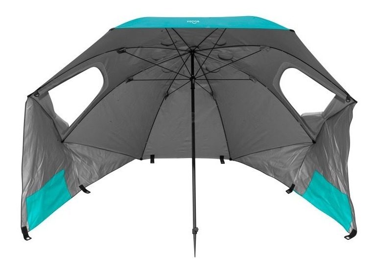Sombrilla Carpa Playera Para Viento 2,5 M Turquesa Vonne Negro