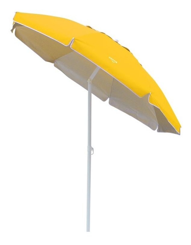Sombrilla Grande Playera 2,5m Amarilla Aluminizada Vonne Blanco - 1