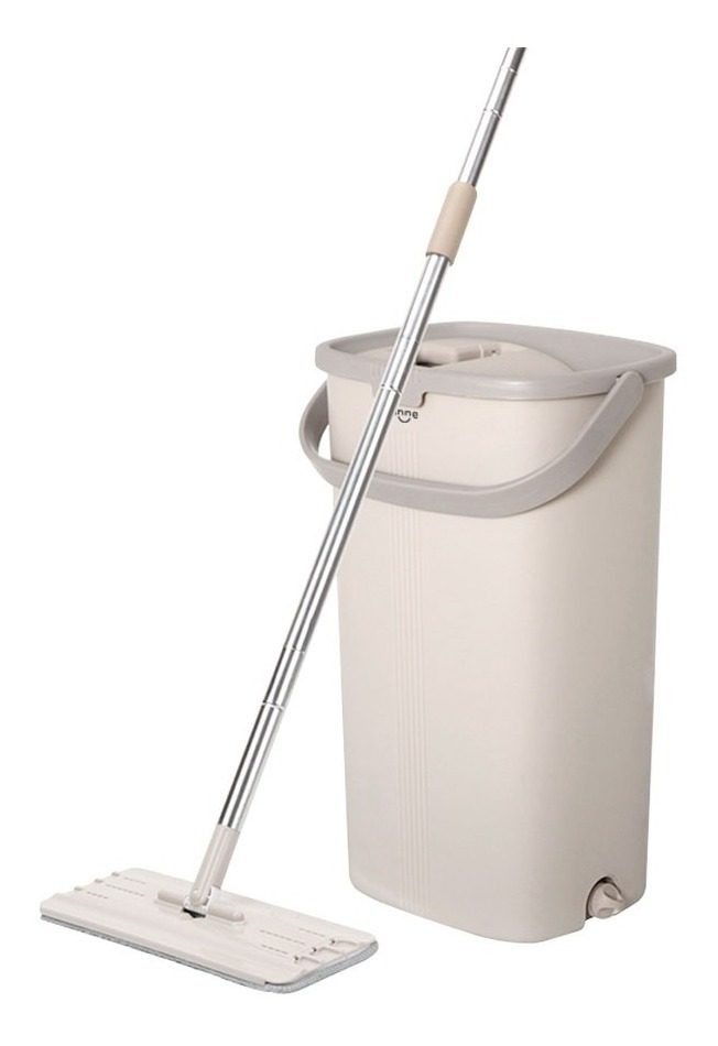 Mopa Plana Limpiador Lampazo Microfibra Escurridor 5l Vonne Blanco