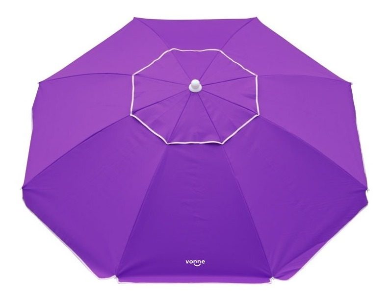 Sombrilla Playera 2,5m Violeta Aluminizada Vonne Blanco - 2