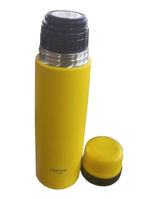 Termo Amarillo 500ml Acero Inoxidable Doble Pared Vonne Amarillo