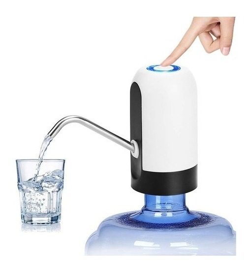 Dispenser Eléctrico Bomba Para Bidón De Agua Recargable Usb Blanco