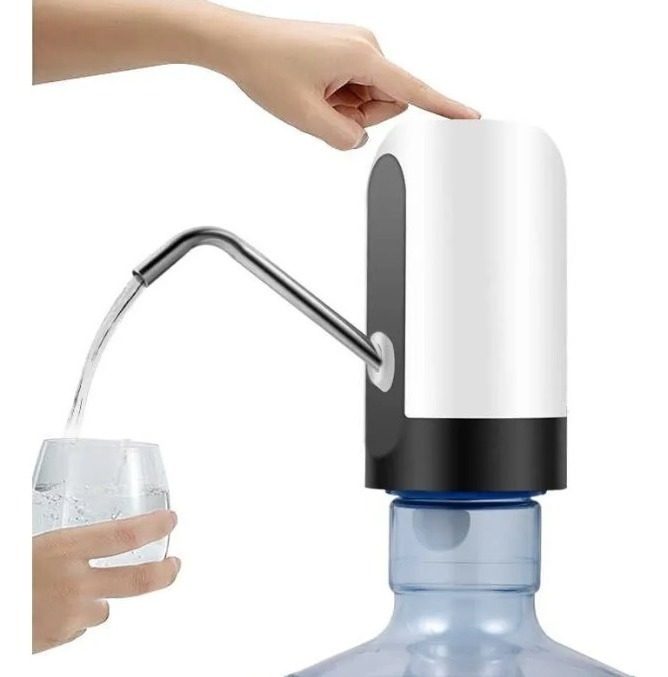 Dispenser Eléctrico Bomba Para Bidón De Agua Recargable Usb Blanco - 1