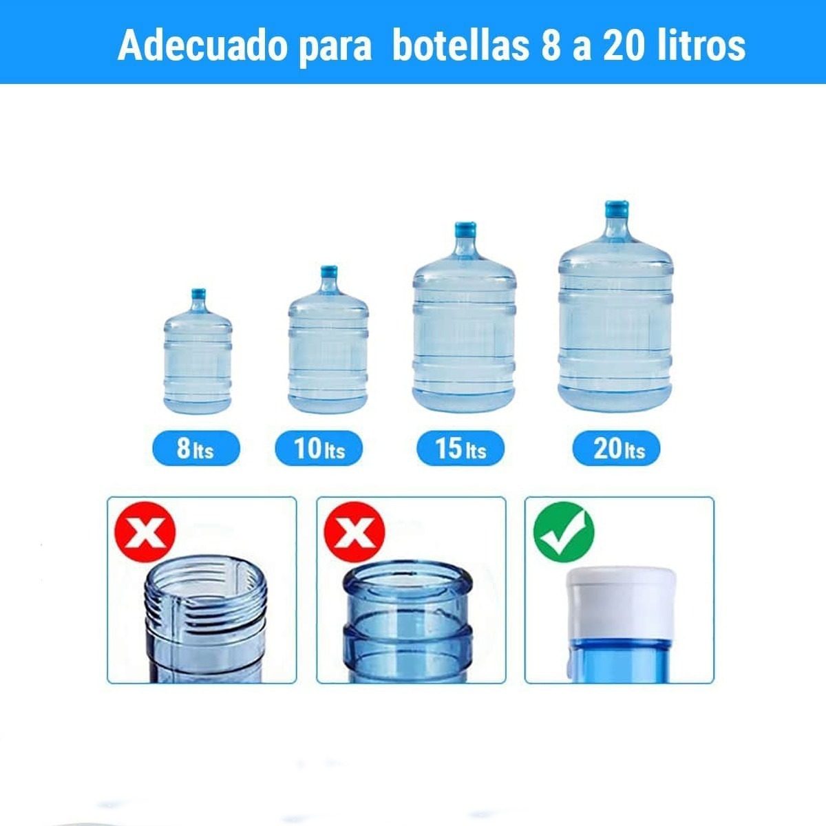 Dispenser Eléctrico Bomba Para Bidón De Agua Recargable Usb Blanco - 2