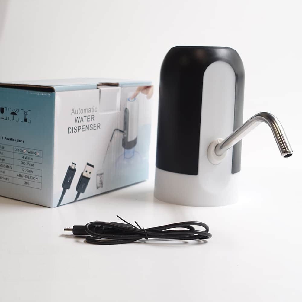 Dispenser Eléctrico Bomba Para Bidón De Agua Recargable Usb Blanco - 5