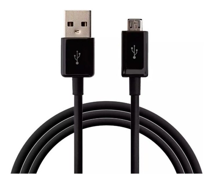 Cable Micro Usb A Usb 80 Cm Negro Datos + Carga 1a Etheos Blanco
